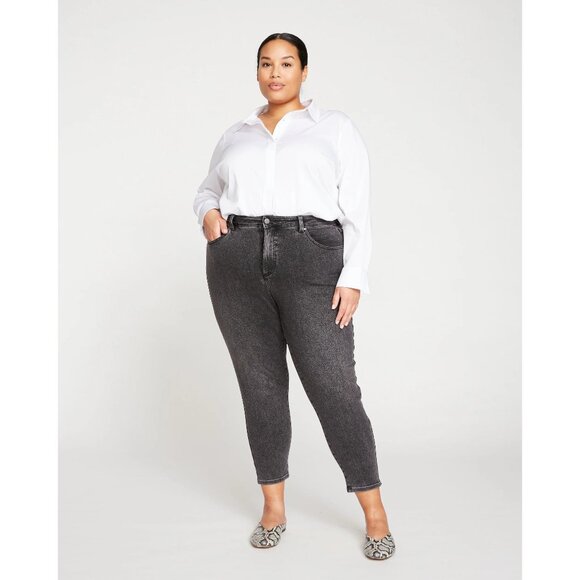 NWT Universal Standard soft black Joni high rise slim leg 32" inseam jeans - Picture 1 of 8